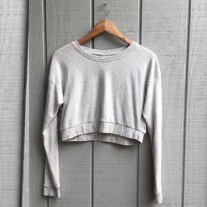 GREY CROP TOP LONG SLEEVE